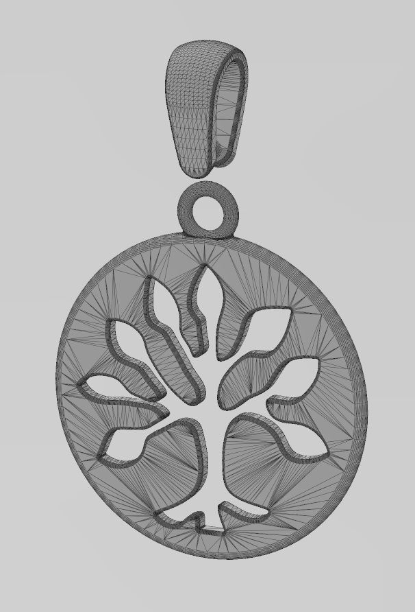 Round tree of life engraving pendant and charm 3D print model_13