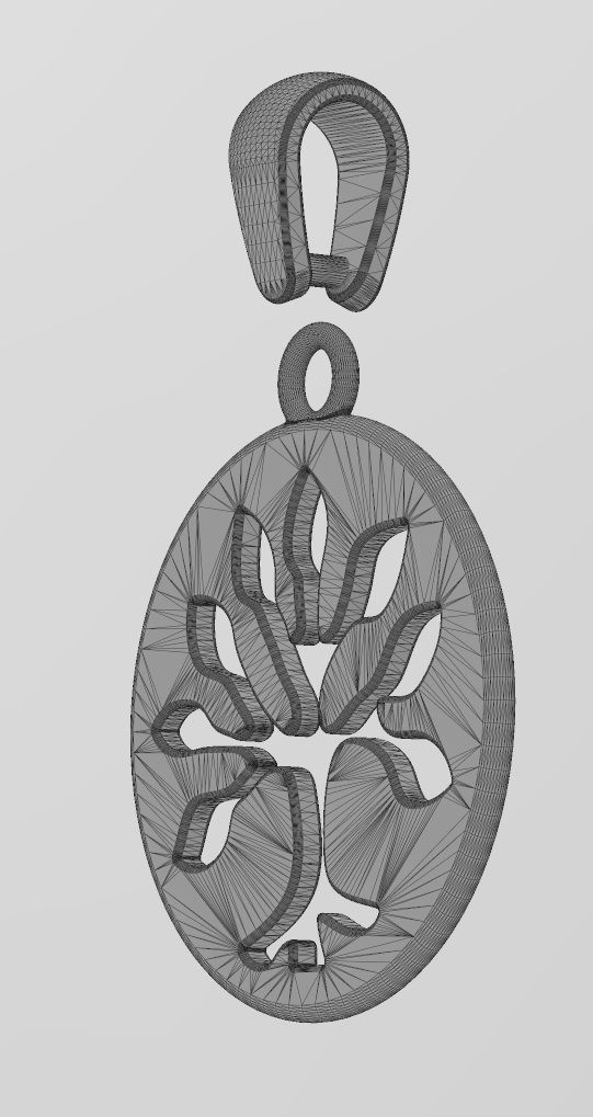Round tree of life engraving pendant and charm 3D print model_14