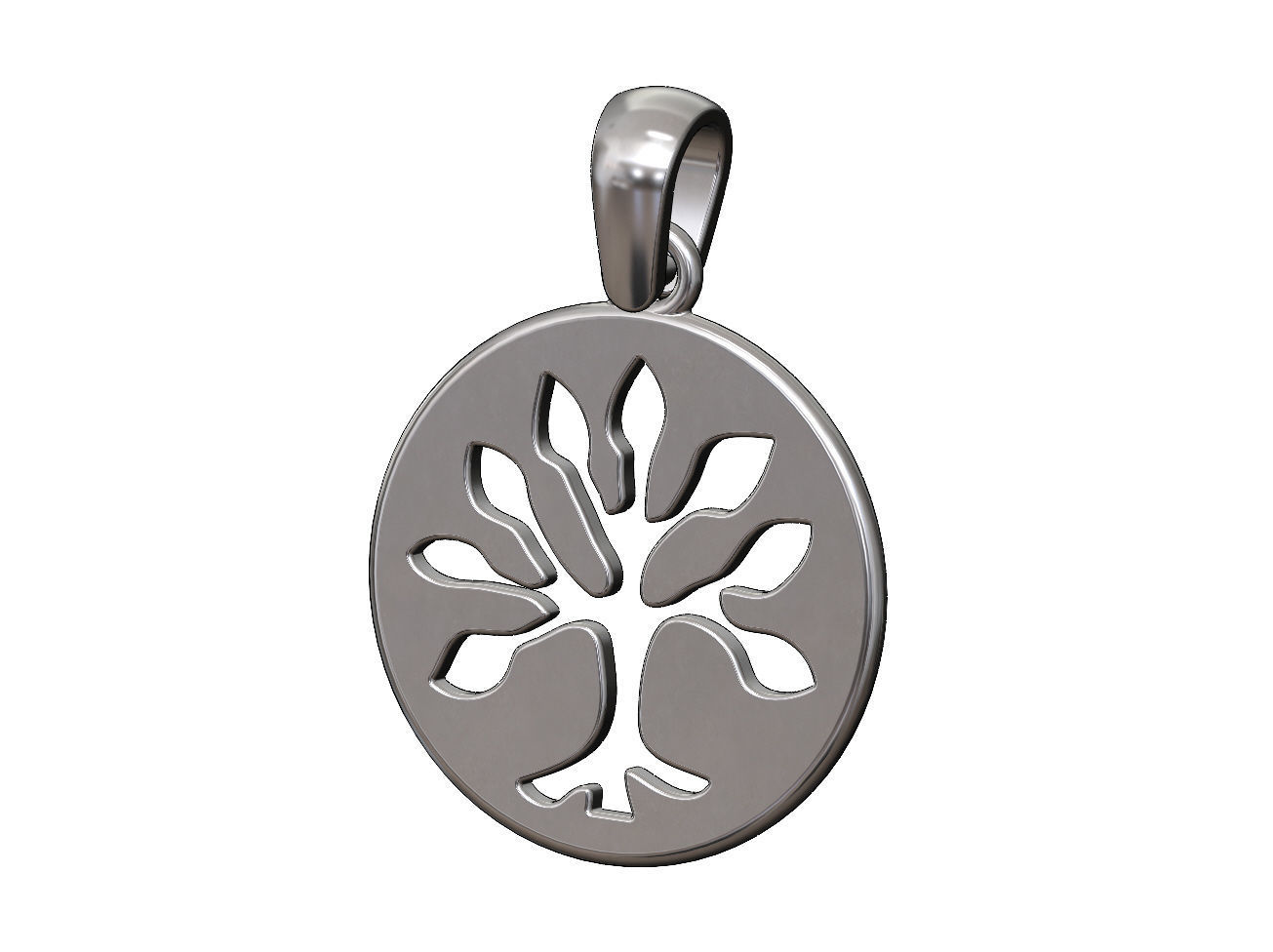 Round tree of life engraving pendant and charm 3D print model_11