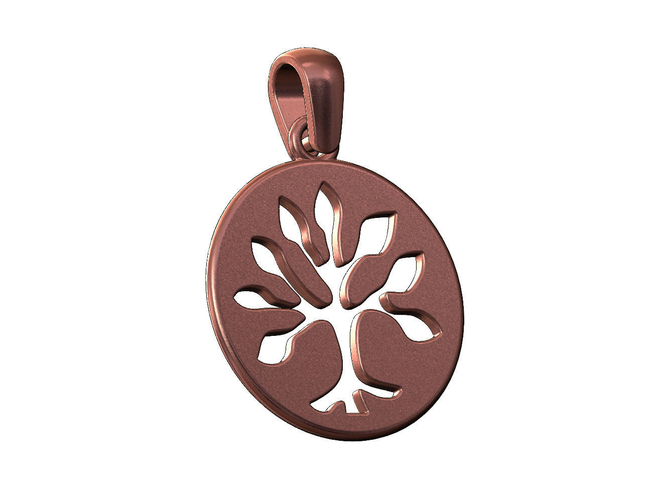 Round tree of life engraving pendant and charm 3D print model_10