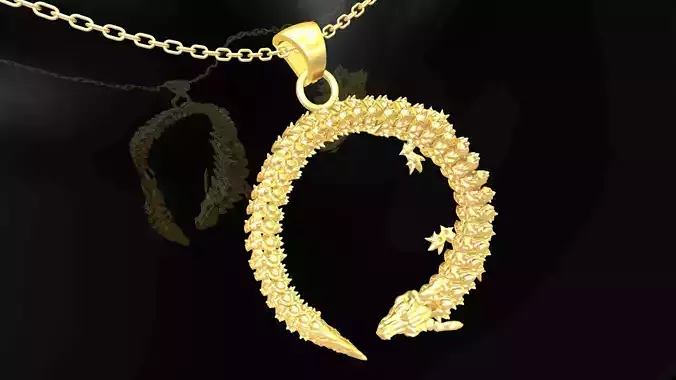 Dragon snake gold pendant jewelry