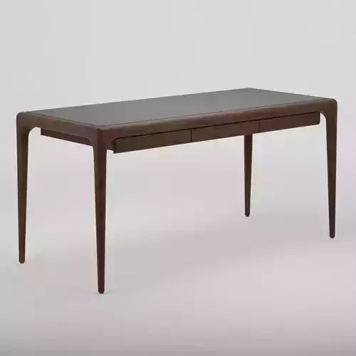 Wooden Dining Table 3D Model Artisan Latus Leather Desk