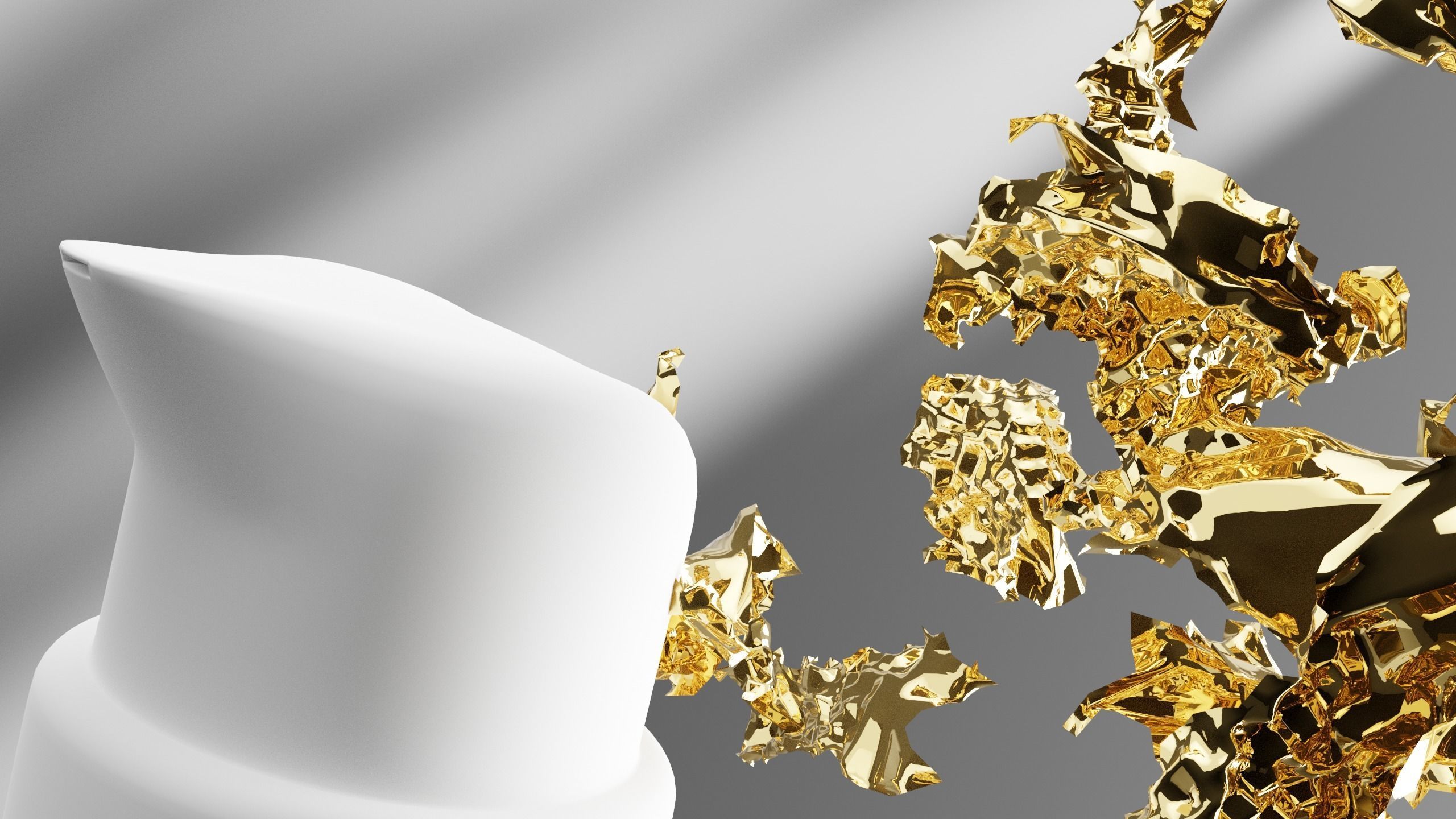 Golden Peel-Off Animation 3D model_2