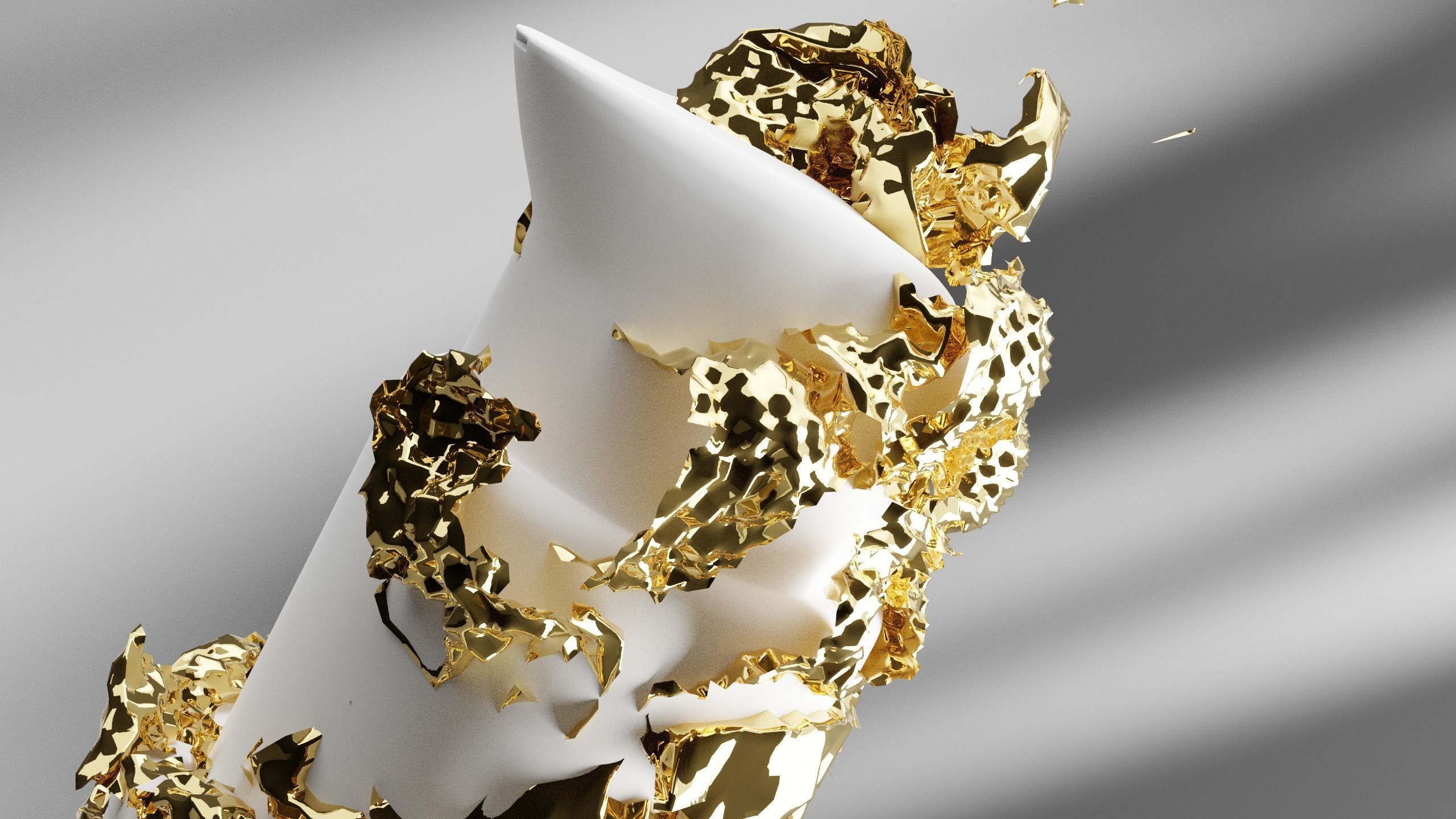 Golden Peel-Off Animation 3D model_5