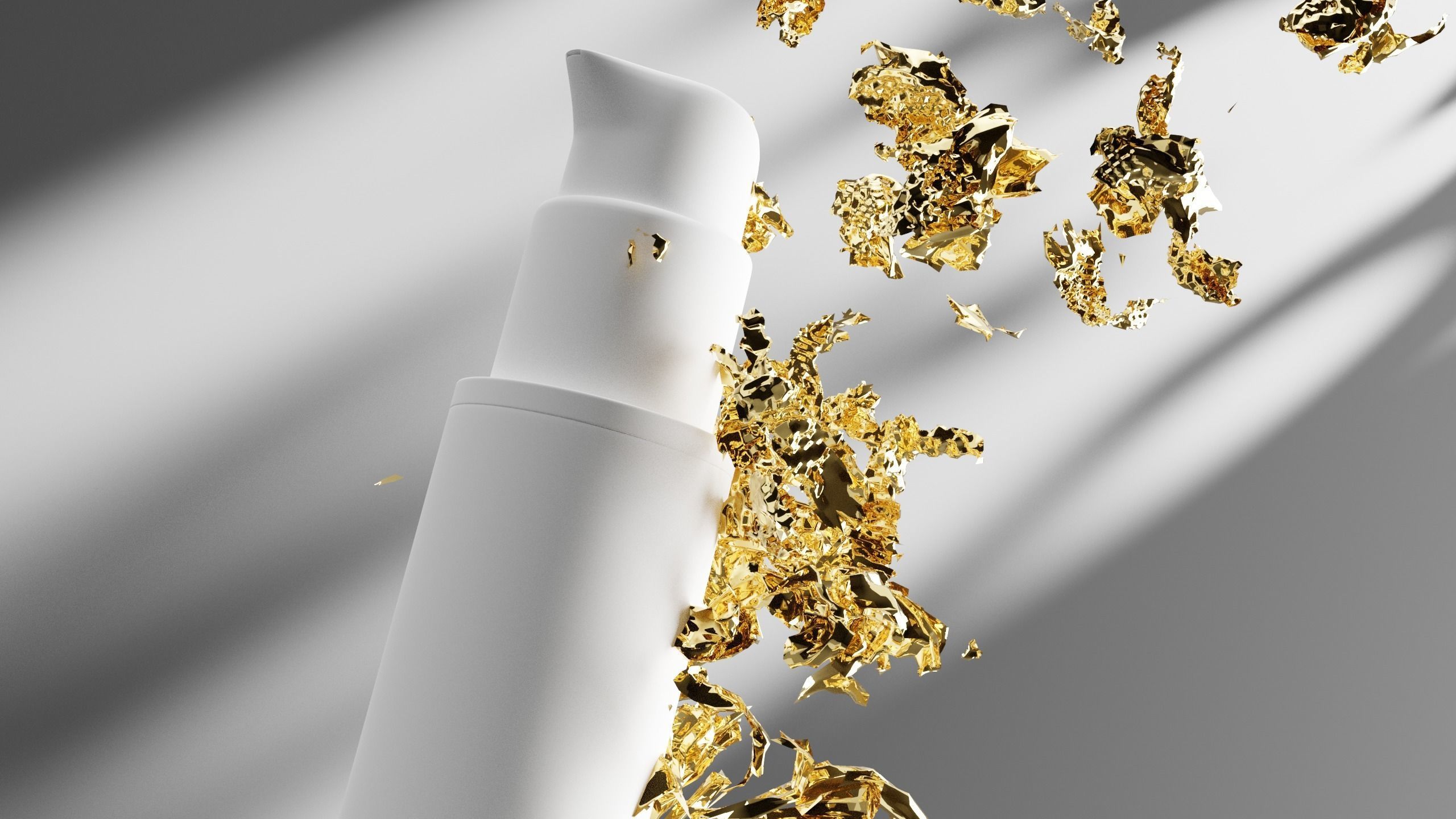 Golden Peel-Off Animation 3D model_3