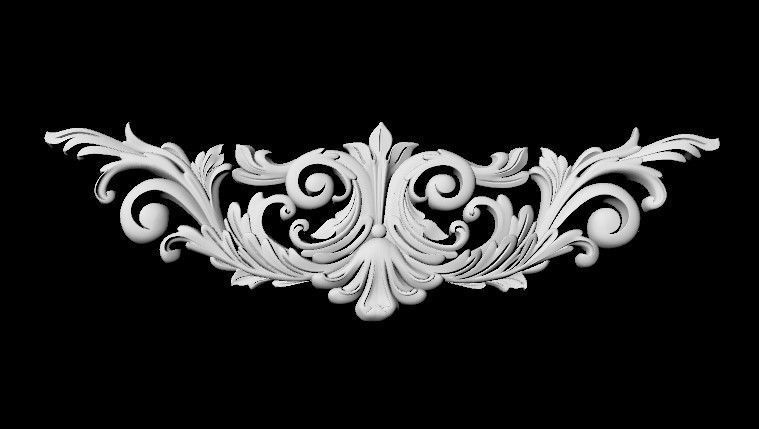 Central decor ornament for furniture 3D model_2