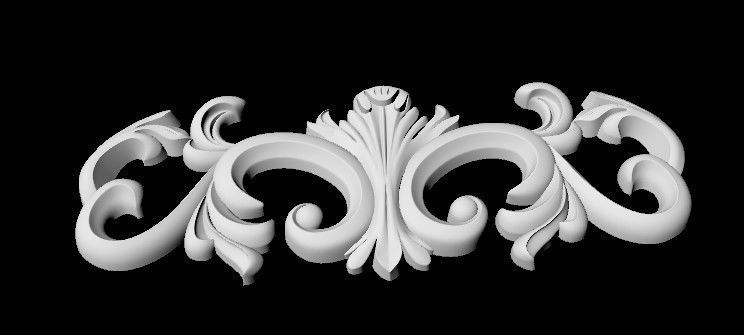 Central decor ornament for furniture 3D model_2