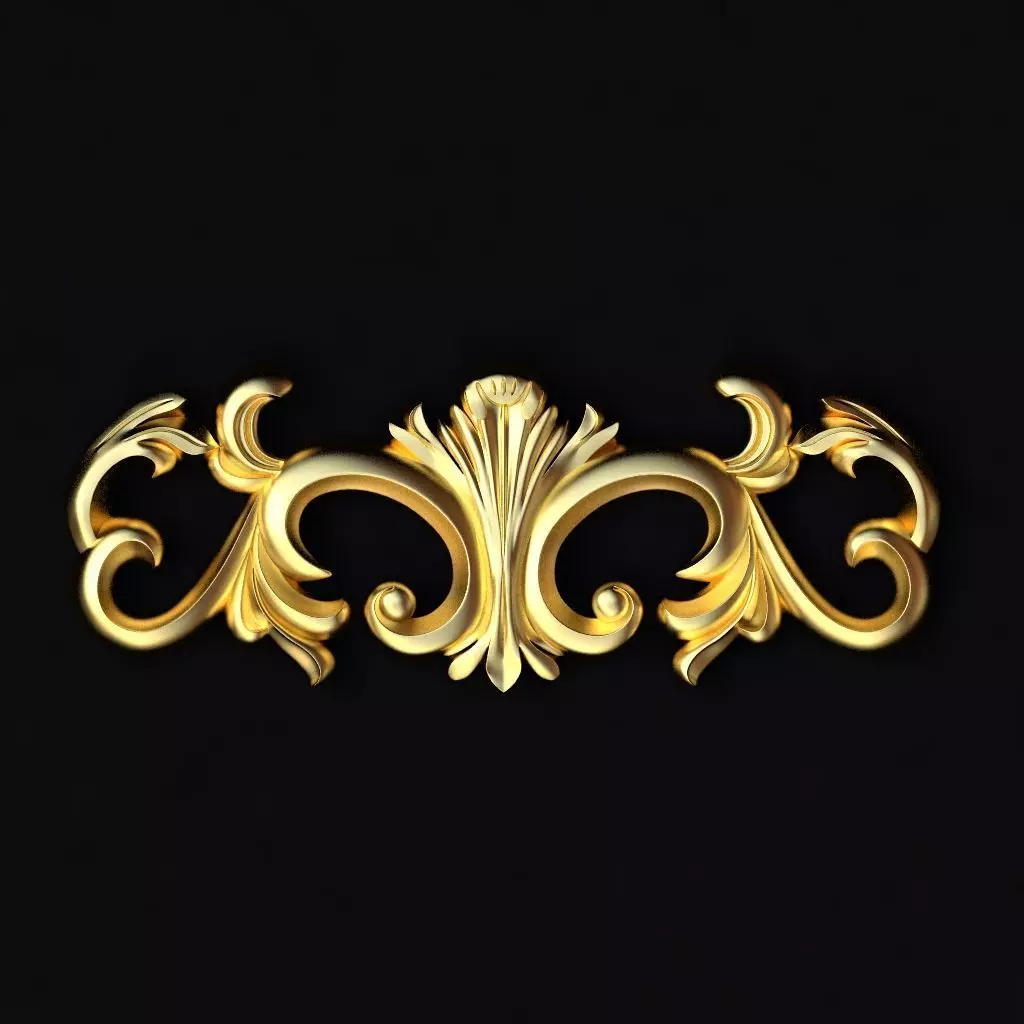 Central decor ornament for furniture 3D model_0