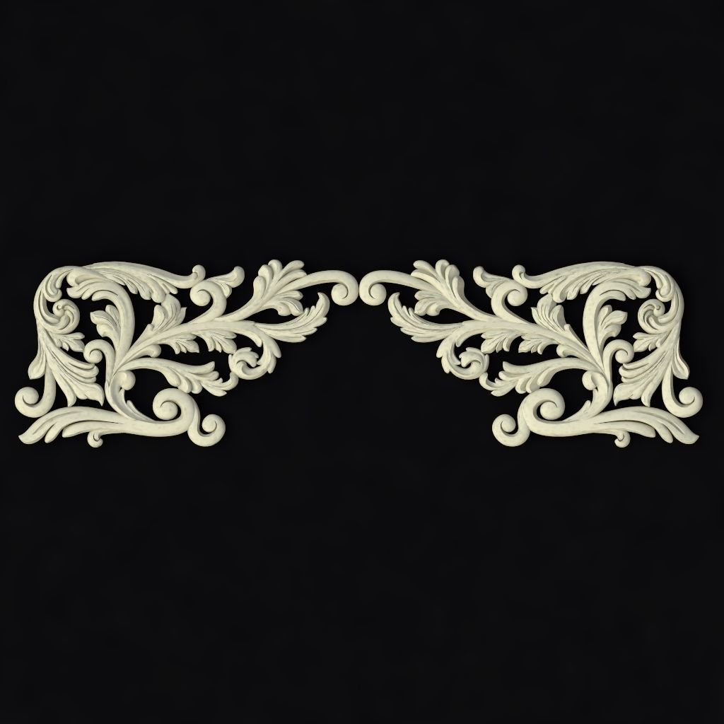 Central decor ornament for furniture 3D model_1