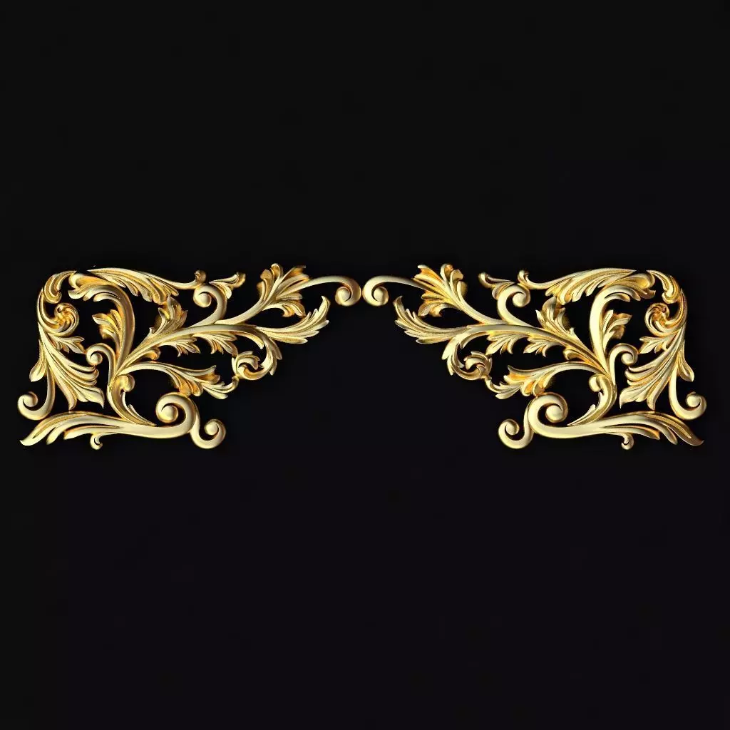 Central decor ornament for furniture 3D model_0