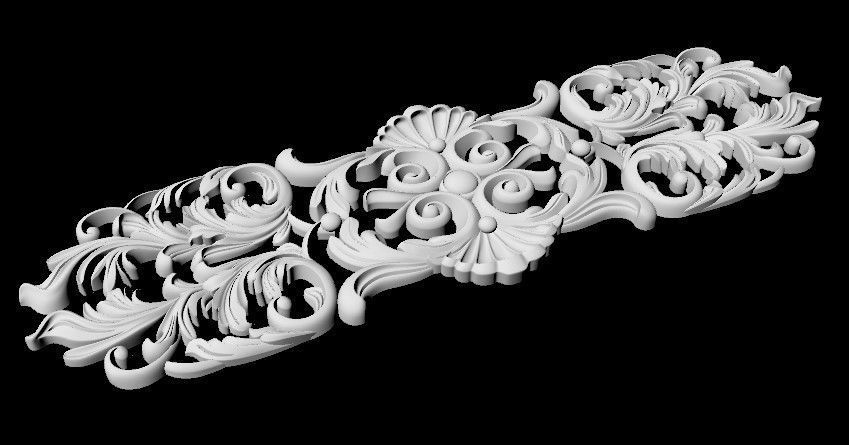 Central decor ornament for furniture 3D model_4