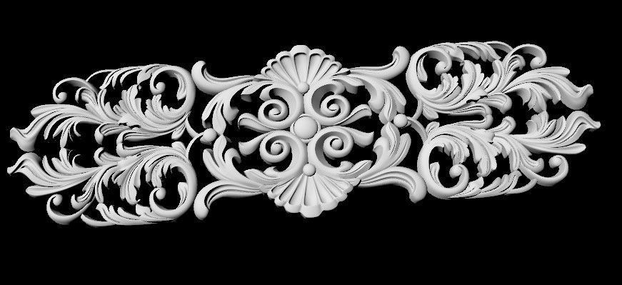 Central decor ornament for furniture 3D model_3