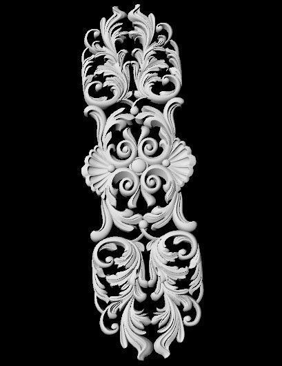 Central decor ornament for furniture 3D model_2