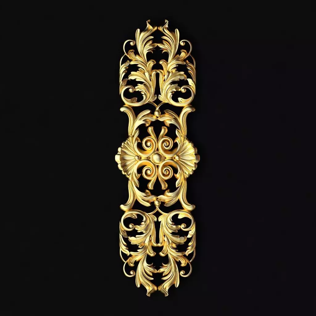 Central decor ornament for furniture 3D model_0