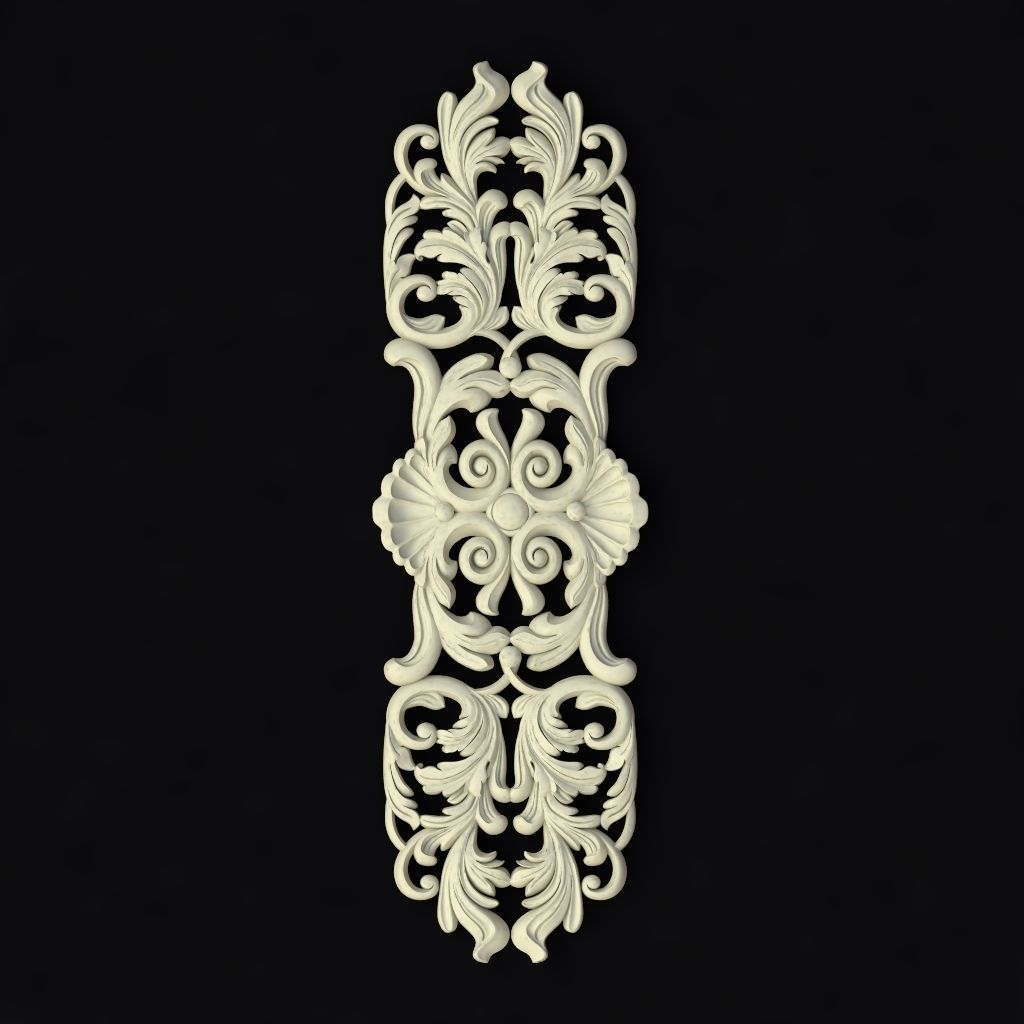 Central decor ornament for furniture 3D model_1