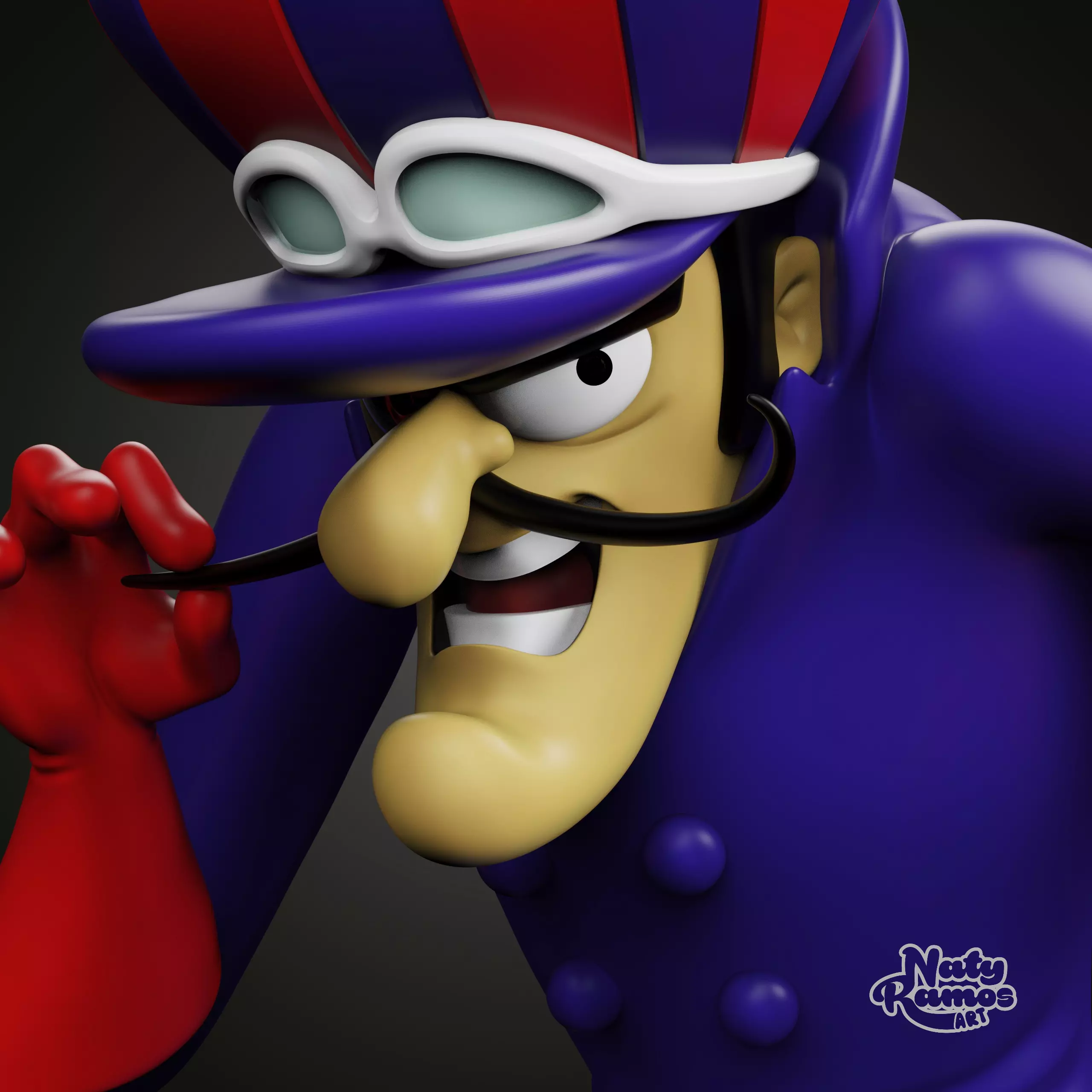 DICK DASTARDLY 3D print model_3