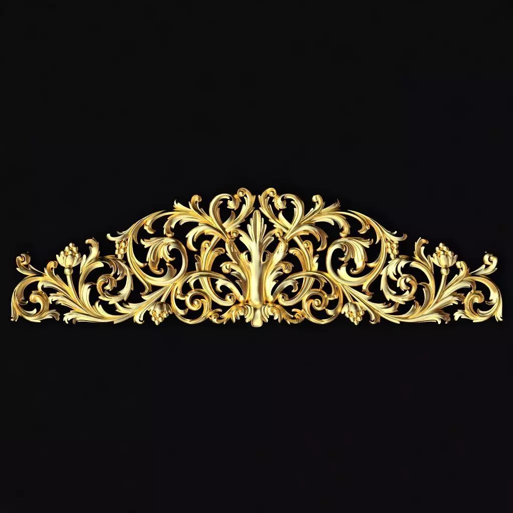 Central decor ornament for furniture 3D model_0