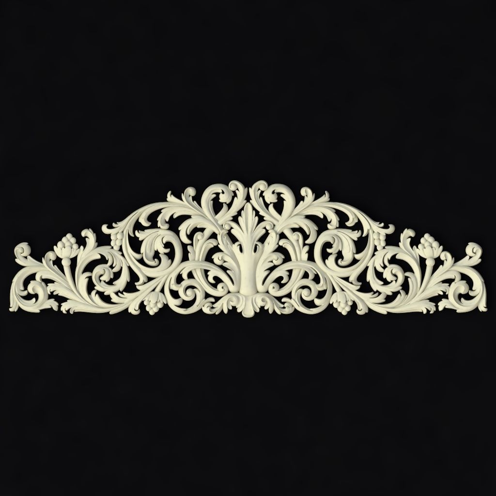 Central decor ornament for furniture 3D model_1