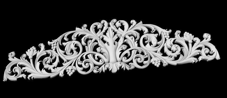 Central decor ornament for furniture 3D model_2