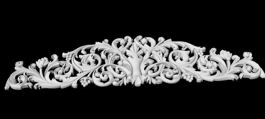 Central decor ornament for furniture 3D model_3