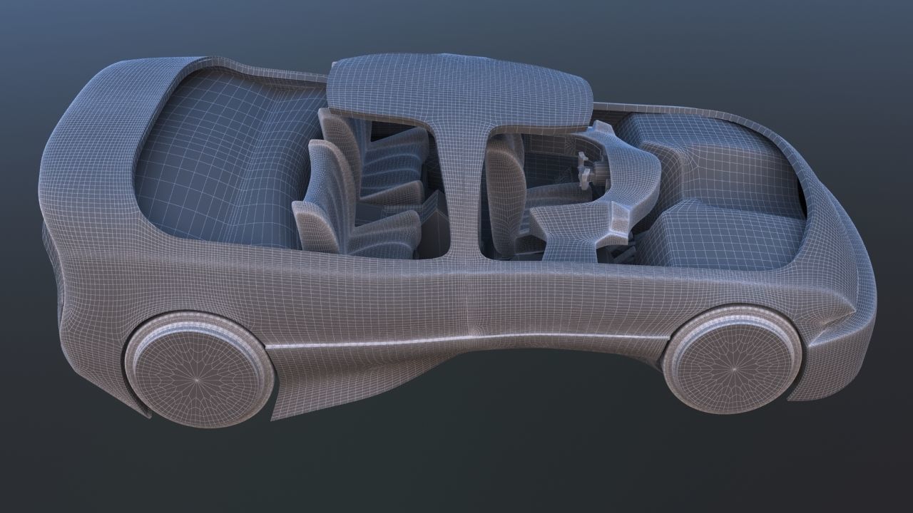 Futuristic Concept Car from 90s movie 3D model_56