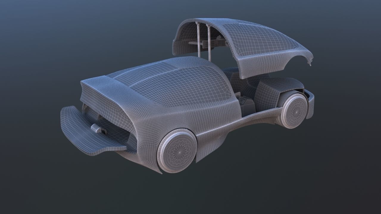 Futuristic Concept Car from 90s movie 3D model_53