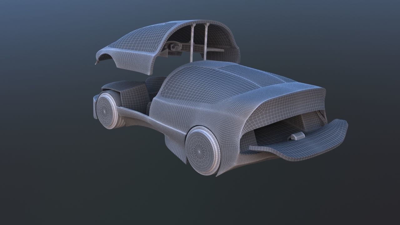 Futuristic Concept Car from 90s movie 3D model_51
