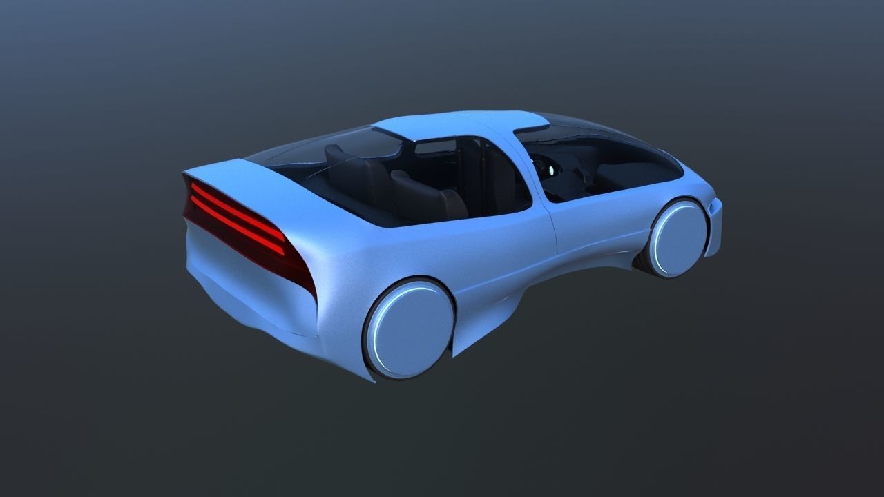 Futuristic Concept Car from 90s movie 3D model_11