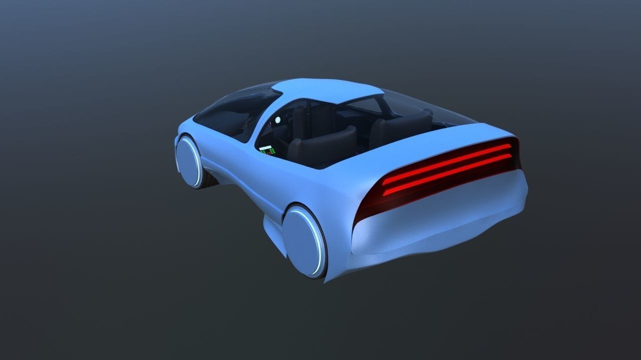 Futuristic Concept Car from 90s movie 3D model_9