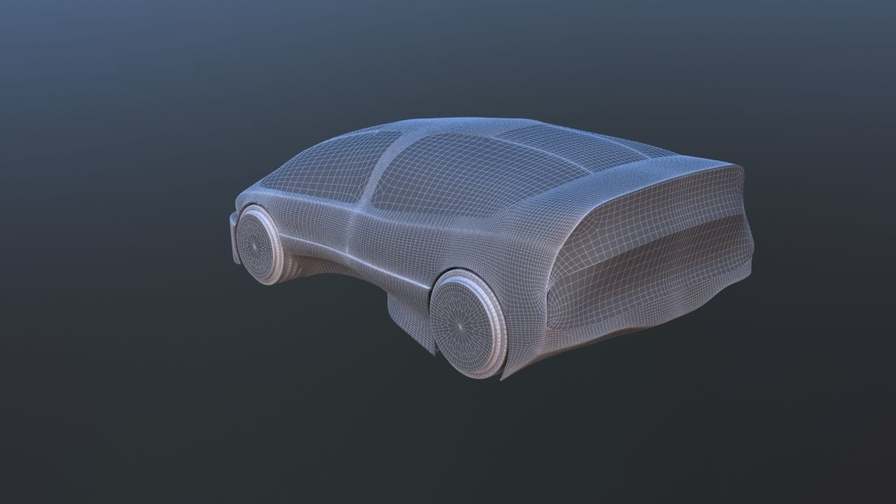 Futuristic Concept Car from 90s movie 3D model_36
