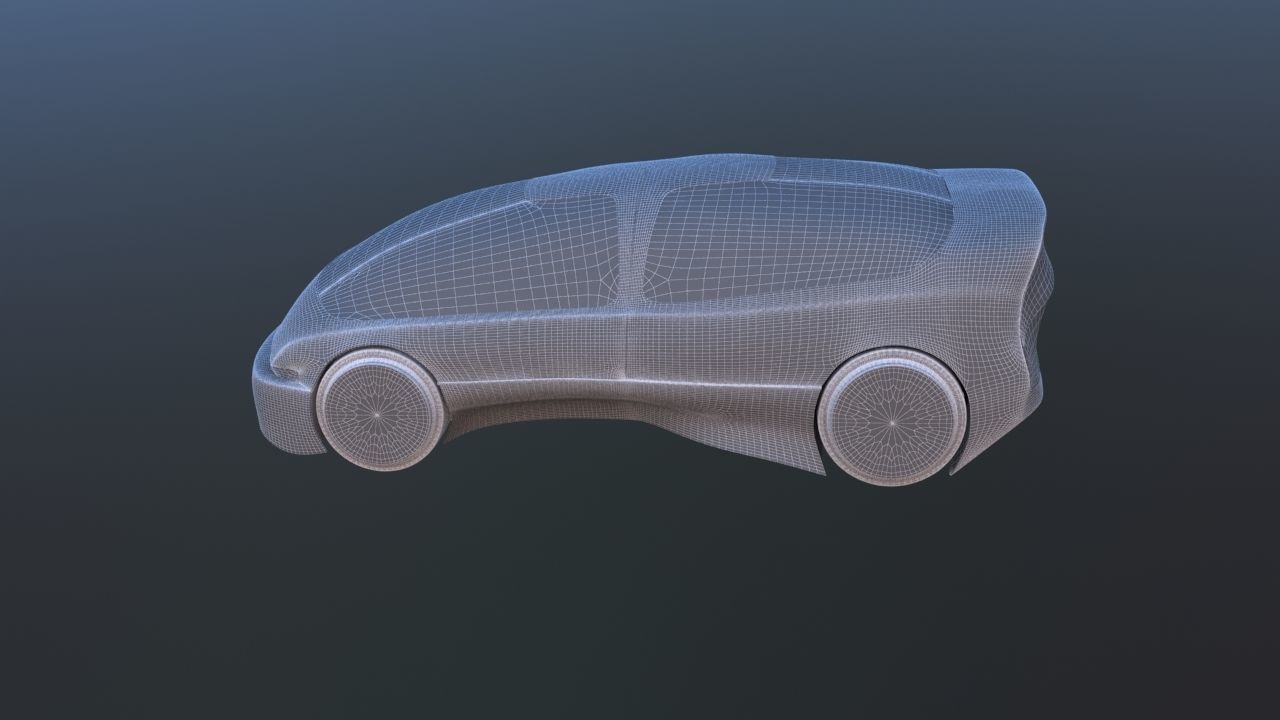 Futuristic Concept Car from 90s movie 3D model_35