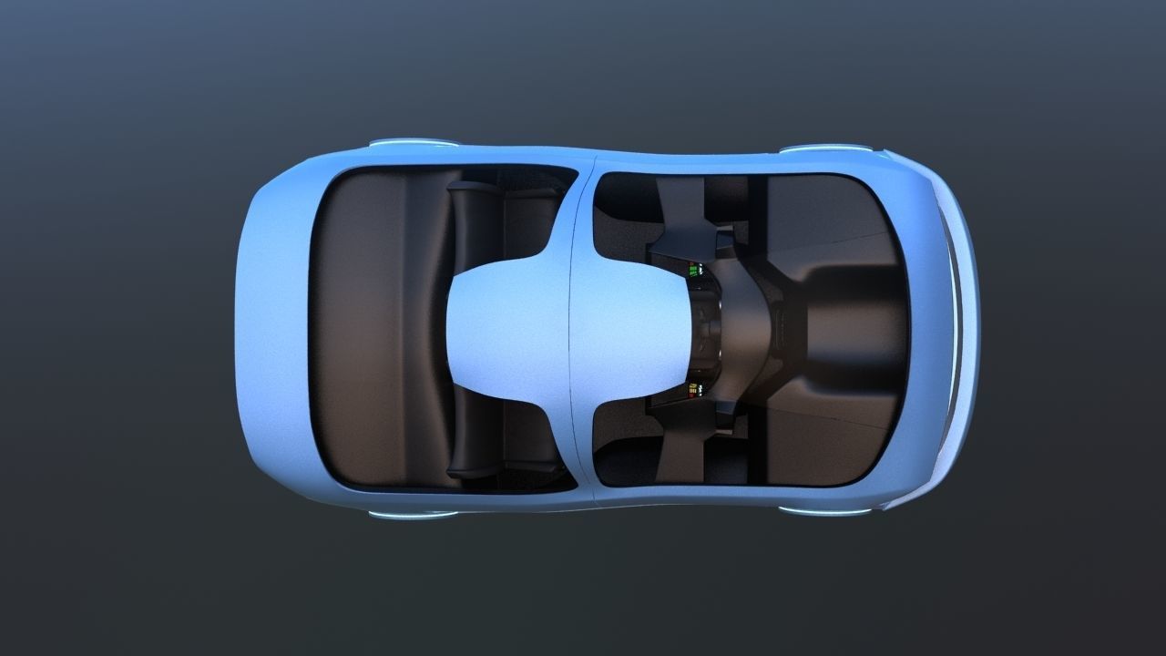 Futuristic Concept Car from 90s movie 3D model_15