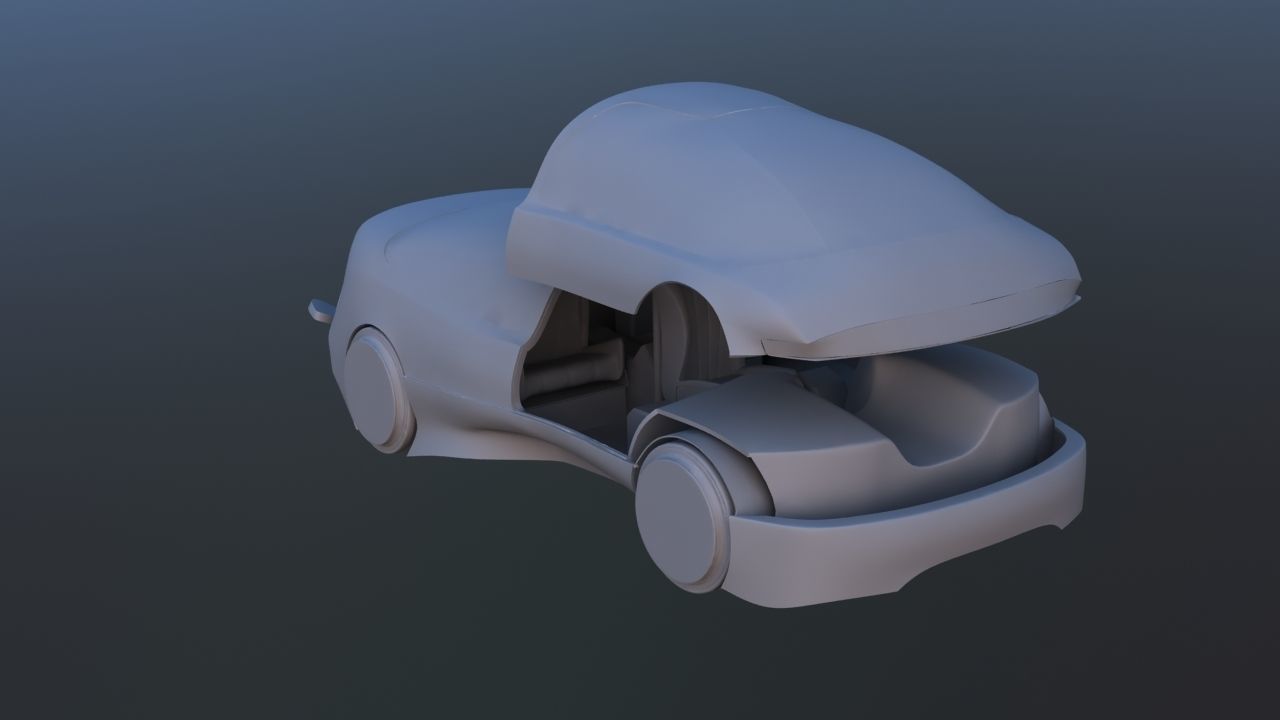 Futuristic Concept Car from 90s movie 3D model_48