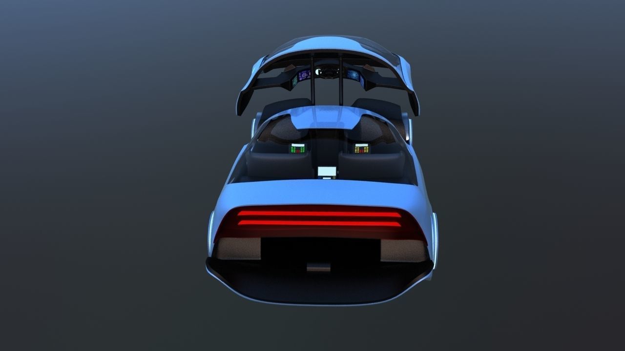 Futuristic Concept Car from 90s movie 3D model_20
