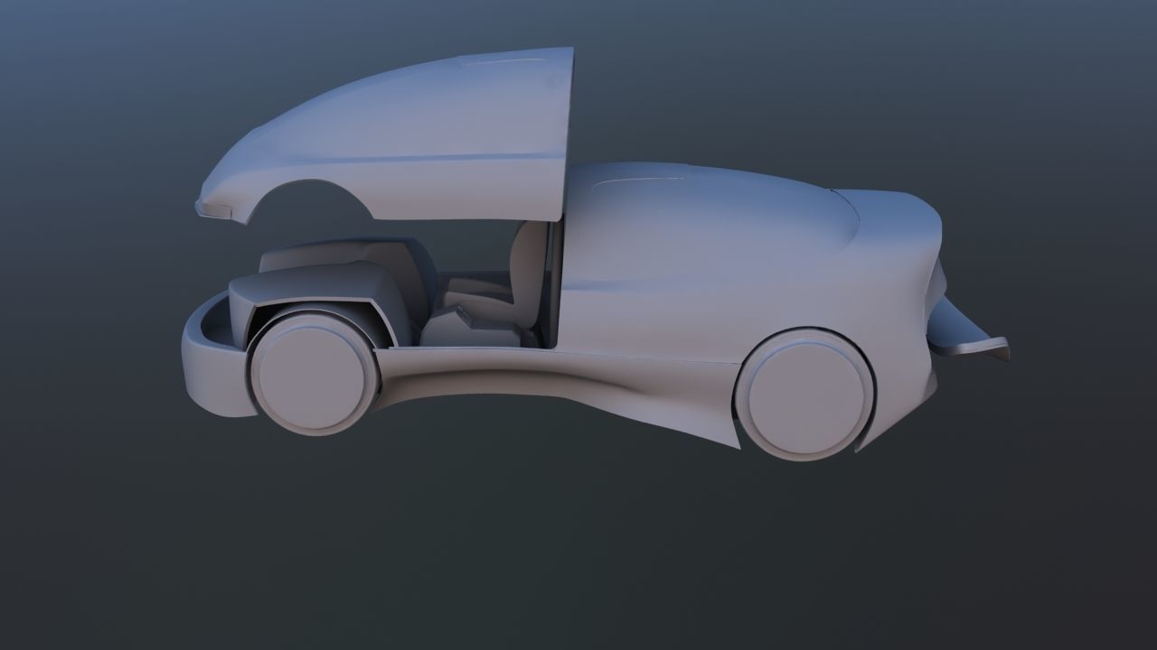 Futuristic Concept Car from 90s movie 3D model_43