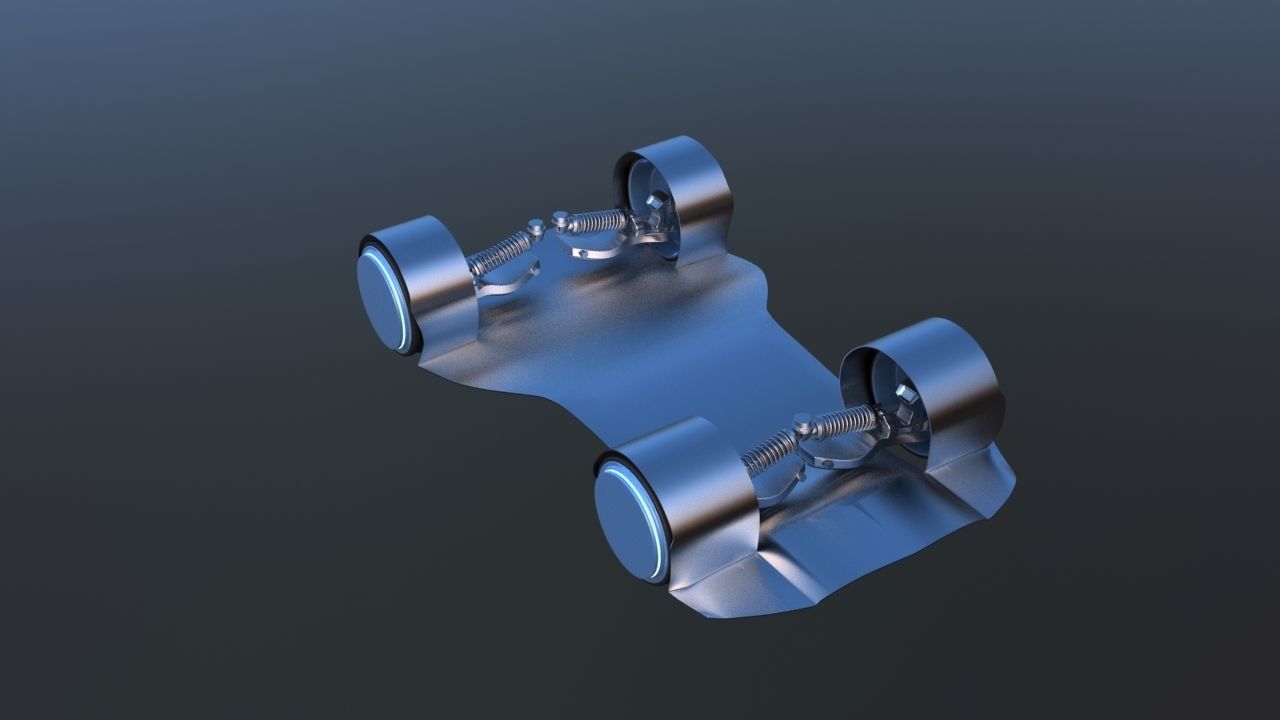 Futuristic Concept Car from 90s movie 3D model_25