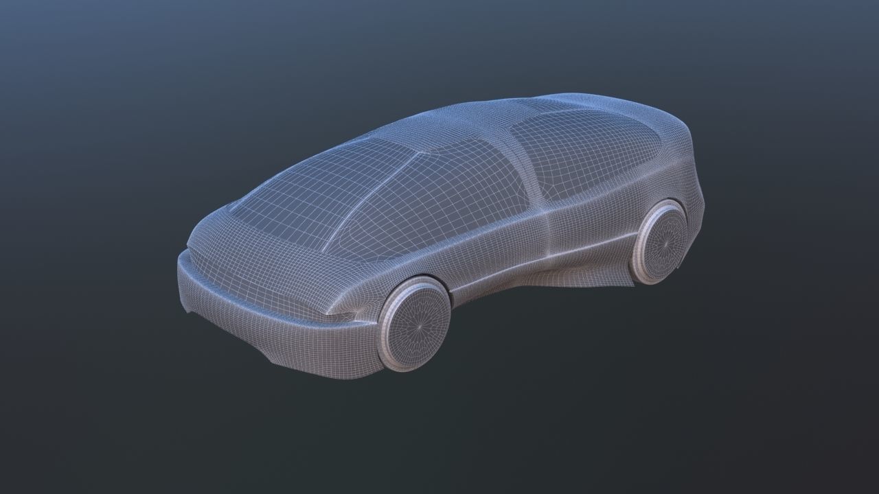 Futuristic Concept Car from 90s movie 3D model_34