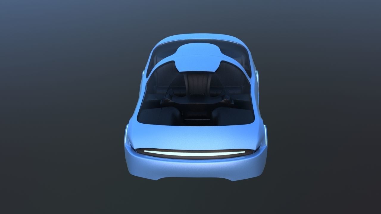 Futuristic Concept Car from 90s movie 3D model_14