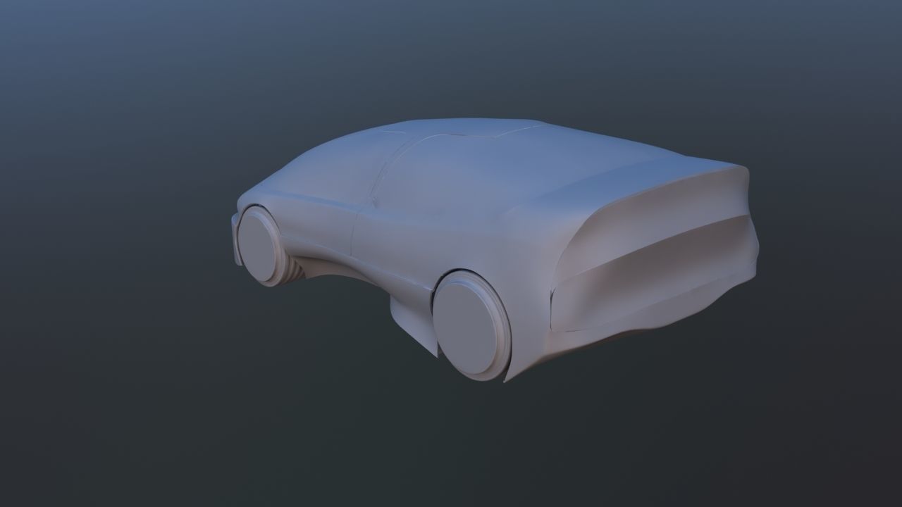Futuristic Concept Car from 90s movie 3D model_28