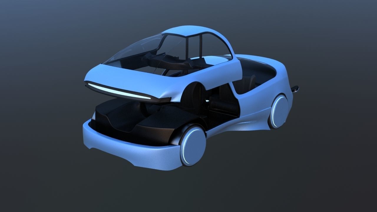 Futuristic Concept Car from 90s movie 3D model_17