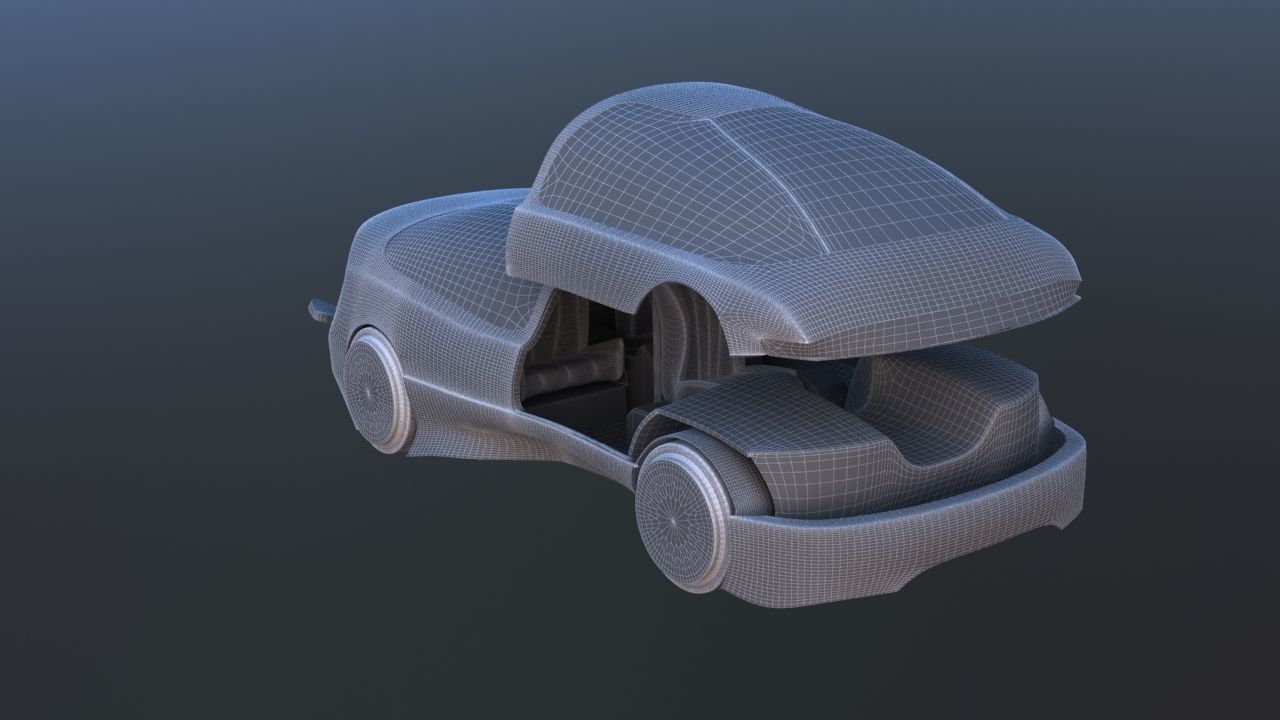 Futuristic Concept Car from 90s movie 3D model_55