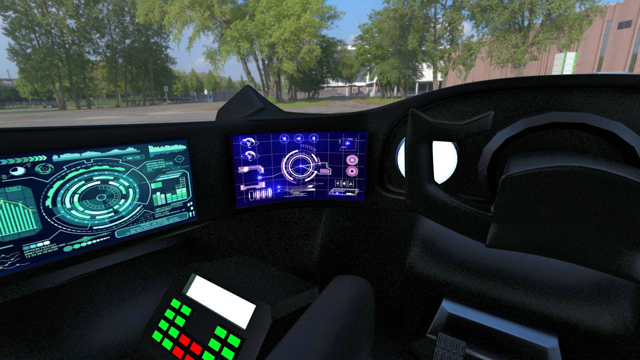 Futuristic Concept Car from 90s movie 3D model_5