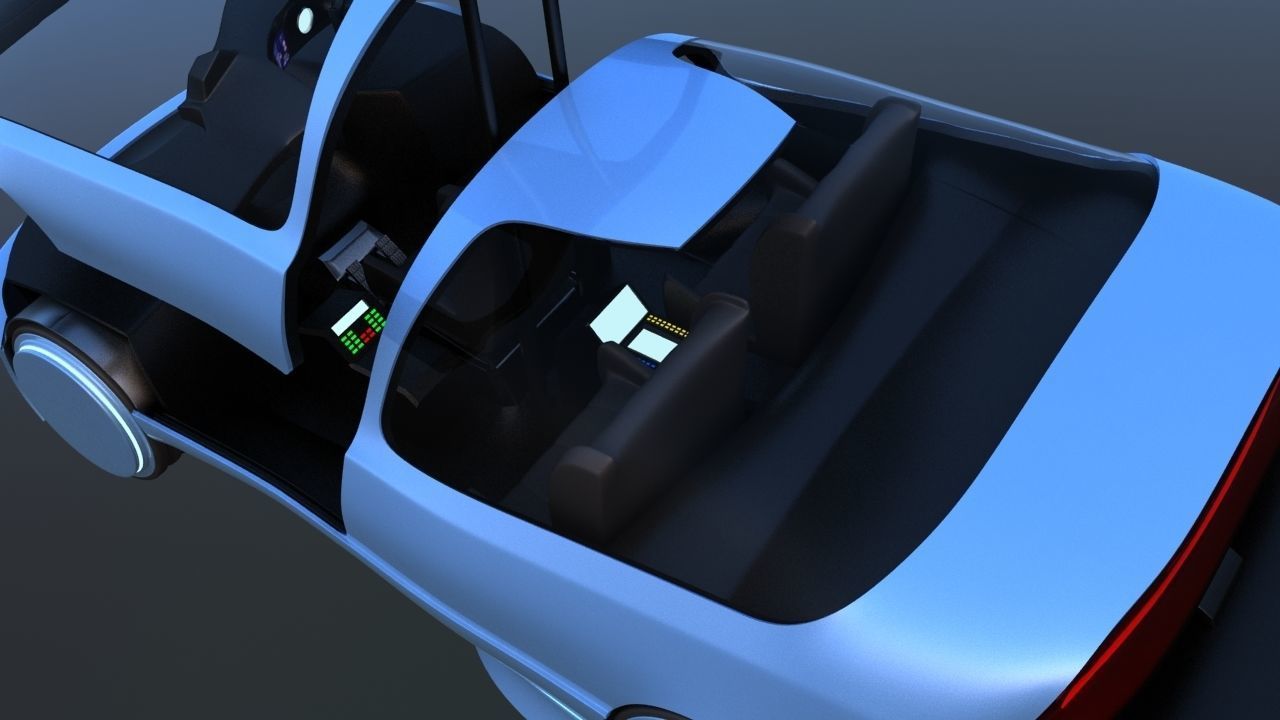 Futuristic Concept Car from 90s movie 3D model_24