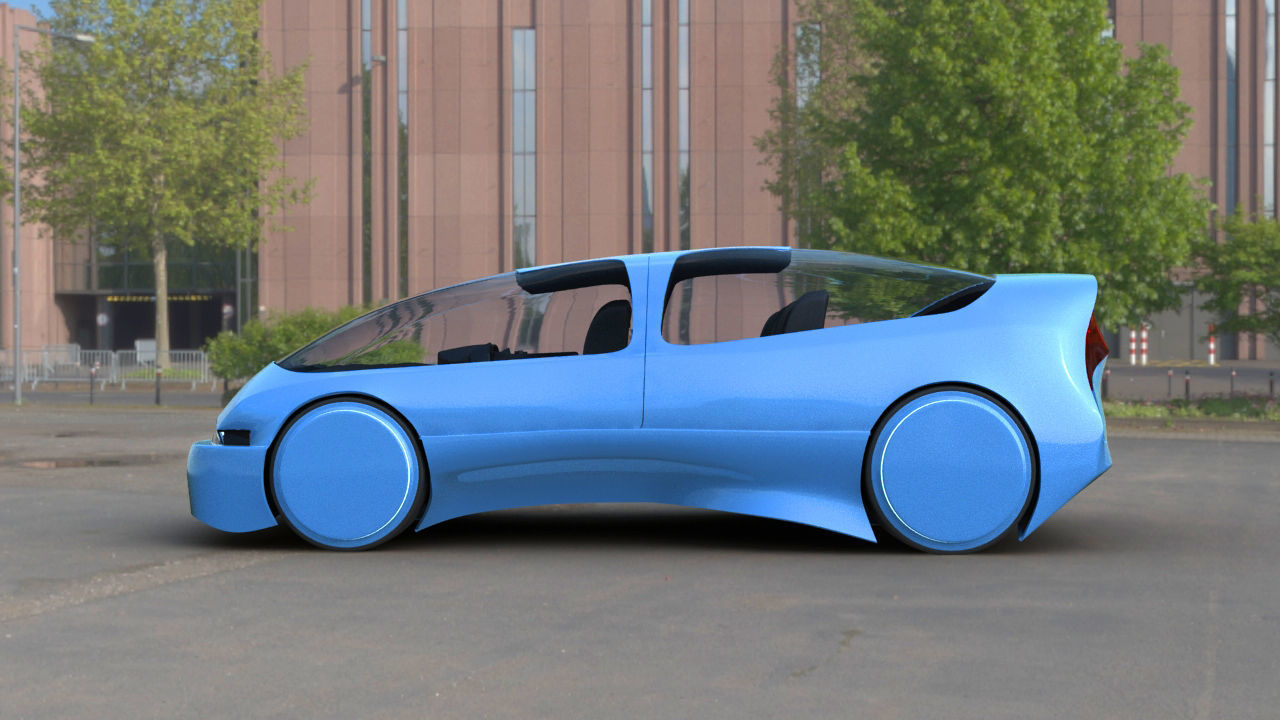 Futuristic Concept Car from 90s movie 3D model_1