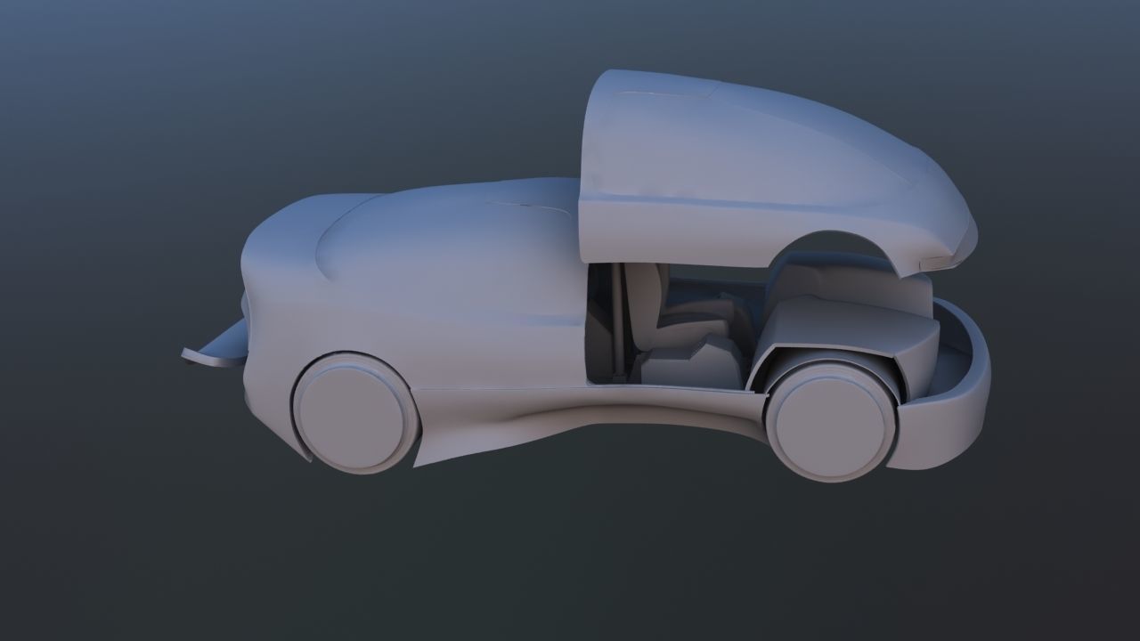 Futuristic Concept Car from 90s movie 3D model_47