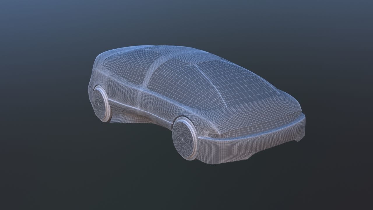 Futuristic Concept Car from 90s movie 3D model_40