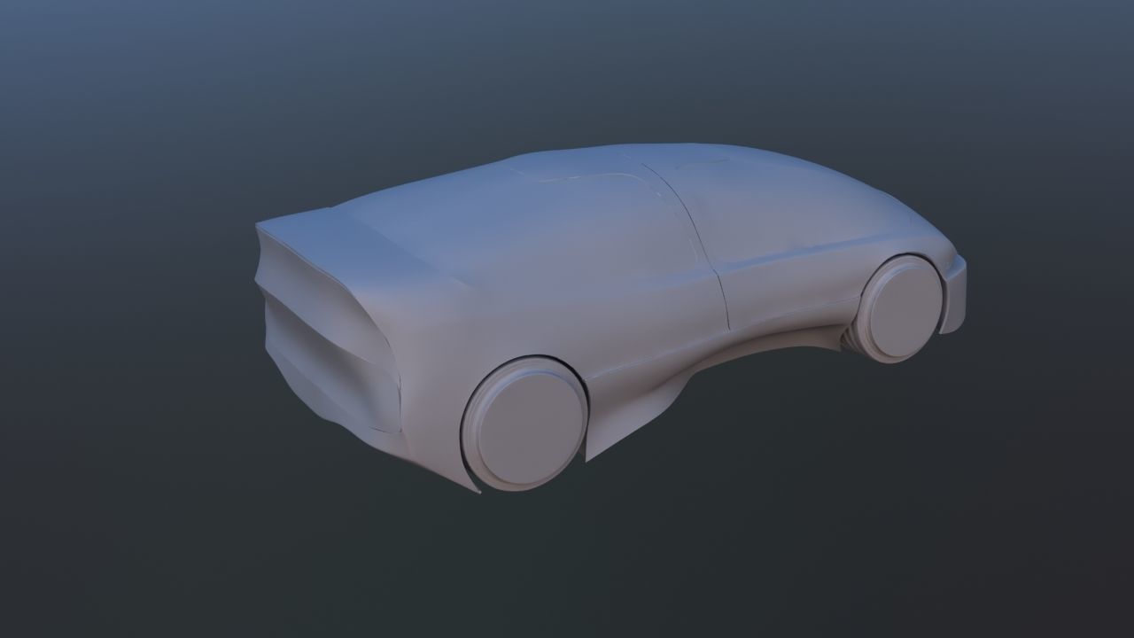 Futuristic Concept Car from 90s movie 3D model_30