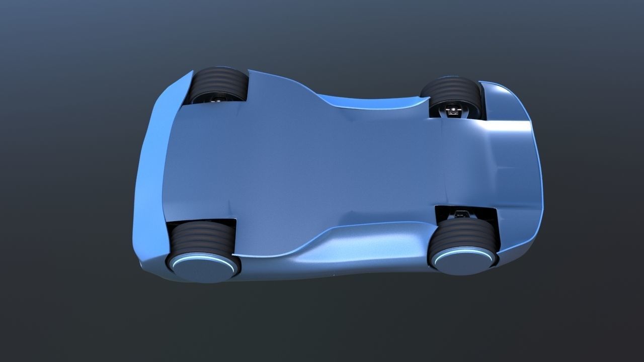 Futuristic Concept Car from 90s movie 3D model_16