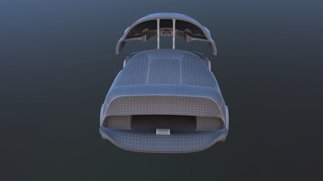 Futuristic Concept Car from 90s movie 3D model_52