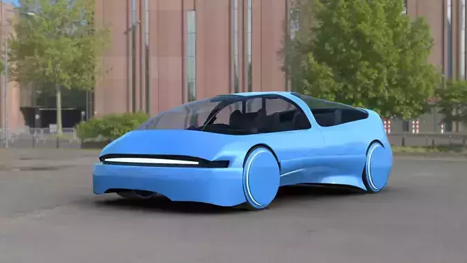 Futuristic Concept Car from 90s movie 3D model